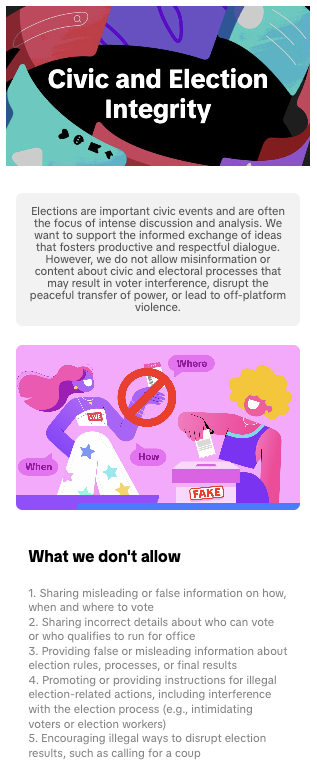TikTok Guidelines: Civic and Election Integrity